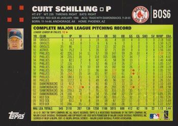2007 Topps Boston Red Sox #BOS6 Curt Schilling Back