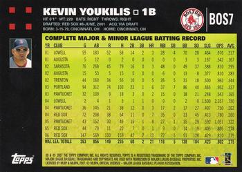 2007 Topps Boston Red Sox #BOS7 Kevin Youkilis Back