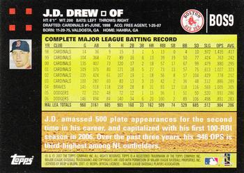 2007 Topps Boston Red Sox #BOS9 J.D. Drew Back