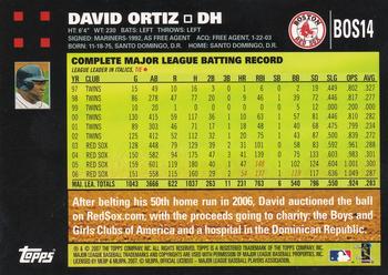 2007 Topps Boston Red Sox #BOS14 David Ortiz Back