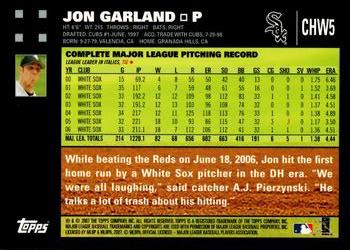 2007 Topps Chicago White Sox #CHW5 Jon Garland Back
