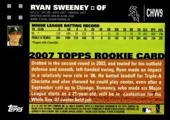 2007 Topps Chicago White Sox #CHW9 Ryan Sweeney Back