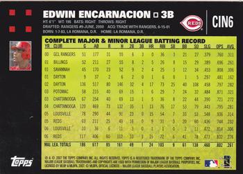 2007 Topps Cincinnati Reds #CIN6 Edwin Encarnacion Back