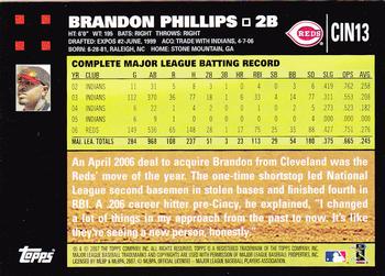 2007 Topps Cincinnati Reds #CIN13 Brandon Phillips Back