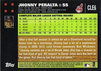 2007 Topps Cleveland Indians #CLE6 Jhonny Peralta Back