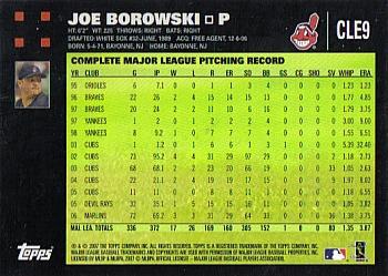 2007 Topps Cleveland Indians #CLE9 Joe Borowski Back