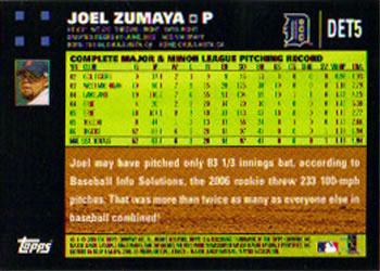 2007 Topps Detroit Tigers #DET5 Joel Zumaya Back