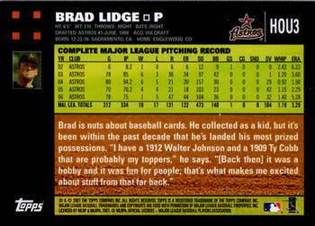 2007 Topps Houston Astros #HOU3 Brad Lidge Back