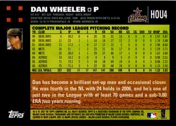 2007 Topps Houston Astros #HOU4 Dan Wheeler Back