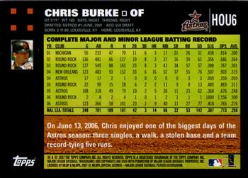 2007 Topps Houston Astros #HOU6 Chris Burke Back