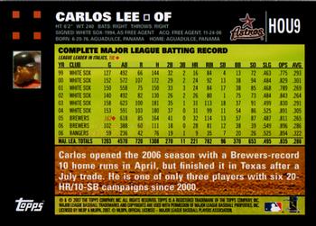 2007 Topps Houston Astros #HOU9 Carlos Lee Back