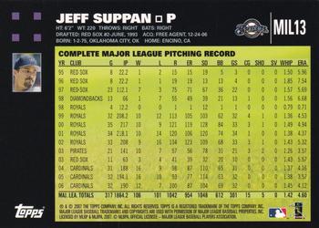 2007 Topps Milwaukee Brewers #MIL13 Jeff Suppan Back