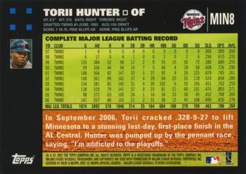 2007 Topps Minnesota Twins #MIN8 Torii Hunter Back