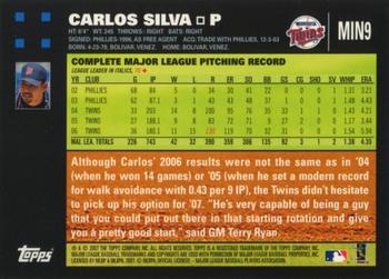 2007 Topps Minnesota Twins #MIN9 Carlos Silva Back