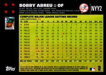 2007 Topps New York Yankees #NYY2 Bobby Abreu Back