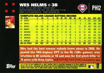 2007 Topps Philadelphia Phillies #PHI2 Wes Helms Back