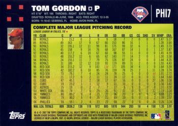 2007 Topps Philadelphia Phillies #PHI7 Tom Gordon Back
