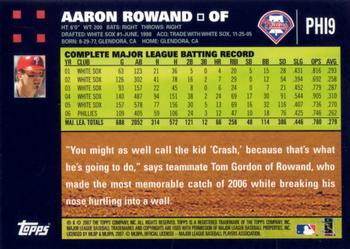 2007 Topps Philadelphia Phillies #PHI9 Aaron Rowand Back