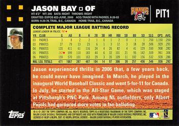 2007 Topps Pittsburgh Pirates #PIT1 Jason Bay Back