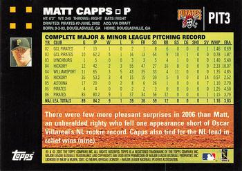 2007 Topps Pittsburgh Pirates #PIT3 Matt Capps Back