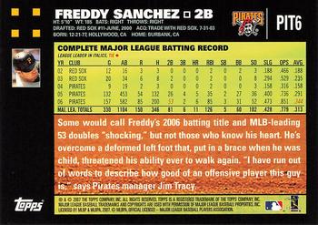 2007 Topps Pittsburgh Pirates #PIT6 Freddy Sanchez Back