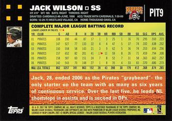 2007 Topps Pittsburgh Pirates #PIT9 Jack Wilson Back
