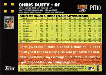2007 Topps Pittsburgh Pirates #PIT10 Chris Duffy Back