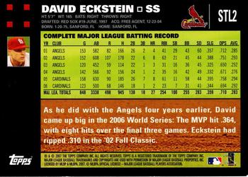 2007 Topps St. Louis Cardinals #STL2 David Eckstein Back