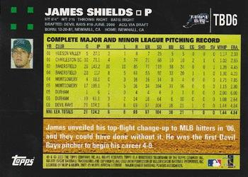 2007 Topps Tampa Bay Devil Rays #TBD6 James Shields Back