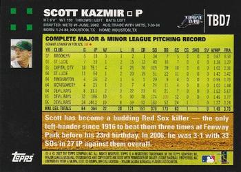 2007 Topps Tampa Bay Devil Rays #TBD7 Scott Kazmir Back