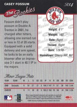 2001 Donruss - Baseball's Best The Rookies Bronze #R14 Casey Fossum  Back
