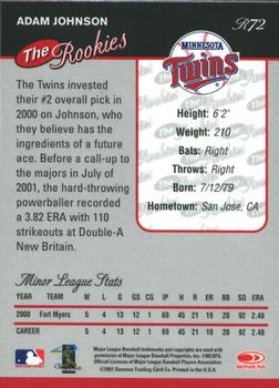 2001 Donruss - Baseball's Best The Rookies Bronze #R72 Adam Johnson  Back