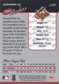 2001 Donruss - Baseball's Best The Rookies Bronze #R80 Geronimo Gil  Back