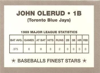 1990 Baseballs Finest Stars (unlicensed) #NNO John Olerud Back