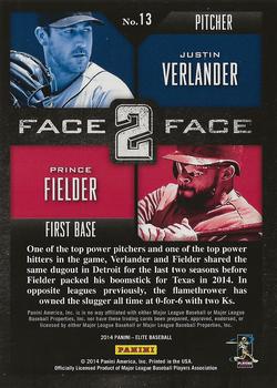 2014 Donruss - Elite Face 2 Face #13 Justin Verlander / Prince Fielder Back