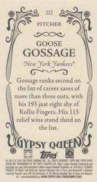 2016 Topps Gypsy Queen - Mini Foil #322 Goose Gossage Back