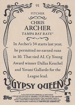 2016 Topps Gypsy Queen - Framed Blue #91 Chris Archer Back
