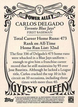 2016 Topps Gypsy Queen - Power Alley #PA-5 Carlos Delgado Back
