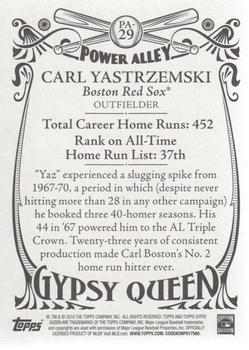 2016 Topps Gypsy Queen - Power Alley #PA-29 Carl Yastrzemski Back