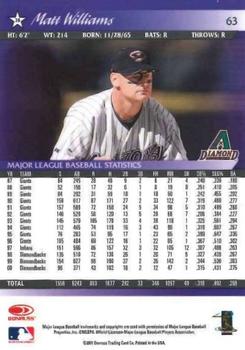 2001 Donruss - Baseball's Best Silver #63 Matt Williams  Back