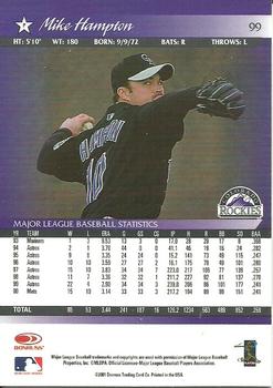2001 Donruss - Baseball's Best Silver #99 Mike Hampton  Back