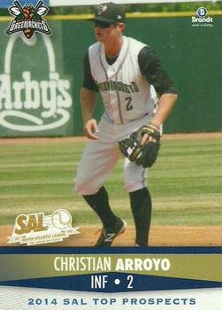 2014 Brandt South Atlantic League Top Prospects #2 Christian Arroyo Front