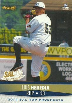 2014 Brandt South Atlantic League Top Prospects #14 Luis Heredia Front