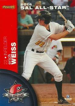 2014 Brandt South Atlantic League North Division All-Stars #23 Erich Weiss Front