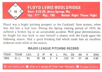 1977 Fritsch One Year Winners #16 Floyd Wooldridge Back
