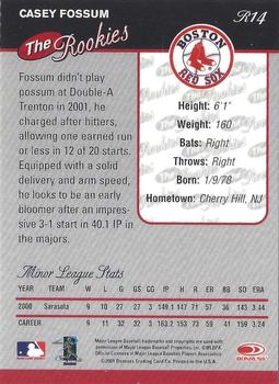 2001 Donruss - Baseball's Best The Rookies Silver #R14 Casey Fossum  Back