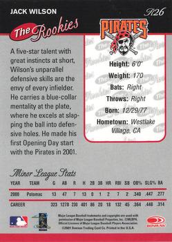 2001 Donruss - Baseball's Best The Rookies Silver #R26 Jack Wilson  Back