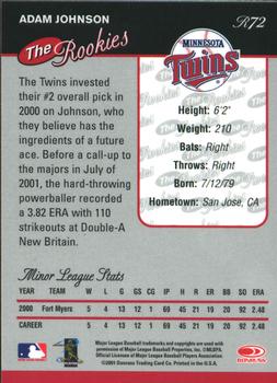 2001 Donruss - Baseball's Best The Rookies Silver #R72 Adam Johnson  Back