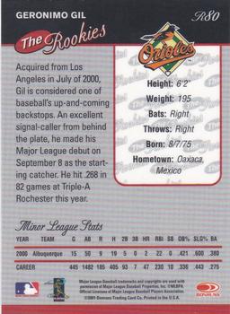 2001 Donruss - Baseball's Best The Rookies Silver #R80 Geronimo Gil  Back