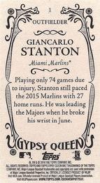 2016 Topps Gypsy Queen - Mini Box Variations #1 Giancarlo Stanton Back